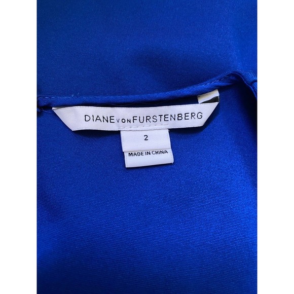 Diane von Furstenberg Jeannie Fit And Flare Dress Sleeveless Royal Blue … - Picture 6 of 8